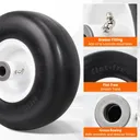 2pcs 9x3.50x4 Flat Free Tire And Wheel With 4.4" Hub 3/4" Bearing For Lawn Mower Garden Tractor