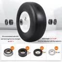 2pcs 9x3.50x4 Flat Free Tire And Wheel With 4.4" Hub 3/4" Bearing For Lawn Mower Garden Tractor