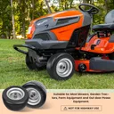 2pcs 11x6x5 Flat Free Tire And Wheel With 4" Hub 3/4" Bearing For Lawn Mower Garden Tractor
