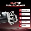 Starter For Honda Odyssey 2007-2010 V6 3.5L 1.6KW 12V CCW 19 Teeth M000T15771ZC 31200RGLA02 19008N 19008 31200GLYA02