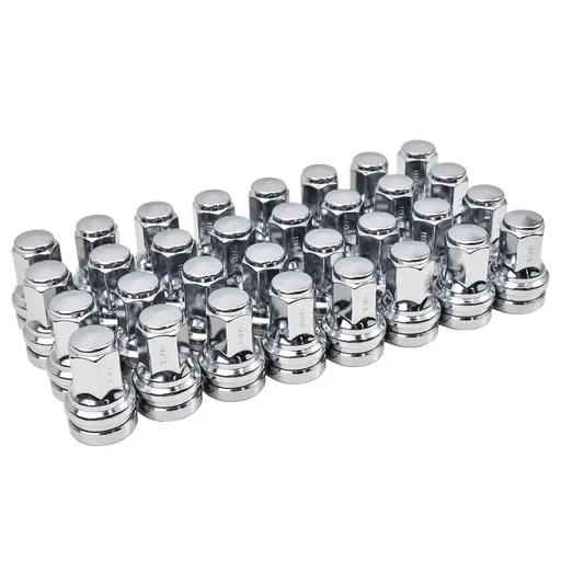14 x 1.5 Chrome Flat Seat Lug Nuts For 2017-2024 F250 F350 Super Duty Replace HCPZ-1012-B HCPZ-1012-A 32cps