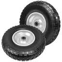 2pcs 13x4.00x6 Flat Free Tire And Wheel With 1.8"-4.8" Centered Hub 5/8" or 3/4" Bearings For Lawn Mower Garden Tractor