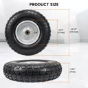 2pcs 13x4.00x6 Flat Free Tire And Wheel With 1.8"-4.8" Centered Hub 5/8" or 3/4" Bearings For Lawn Mower Garden Tractor