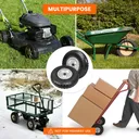 2pcs 13x4.00x6 Flat Free Tire And Wheel With 1.8"-4.8" Centered Hub 5/8" or 3/4" Bearings For Lawn Mower Garden Tractor