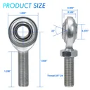 CMRL6 3/8"-24 Thread x 3/8" Bore Heim Joint Rod End With Jam Nut