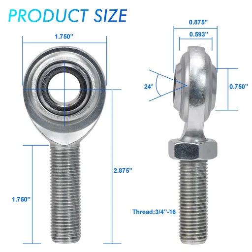 4x Economy Panhard Bar Rod End 3/4" x 3/4"-16 Heim Joint Bungs .250" Wall