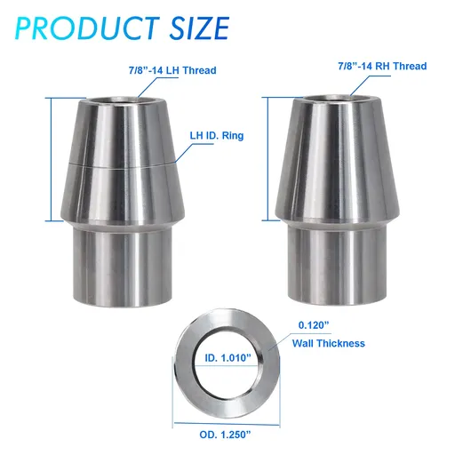 4x Chromoly Panhard Bar Rod End 3/4" x 3/4"-16 Heim Joint Bungs .120" Wall XMRL12