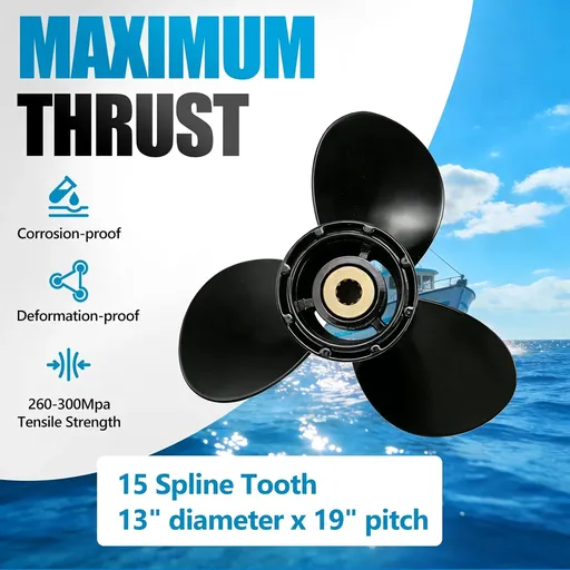 13 x 19 Aluminum Outboard Propeller Fit Mercury Engines 40-140HP 3 Blade Replace 48-77346A45