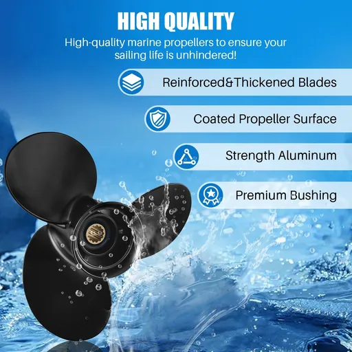 10.5 x 13 Aluminum Outboard Propeller Fit Mercury Engines 25-70HP 3 Blade Replace 48-816704A45
