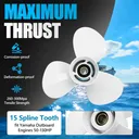 13 x 19 Aluminum Outboard Propeller Fit Yamaha Outboard Enigne 50-130HP 3 Blade Replace 6E5-45941-00-00