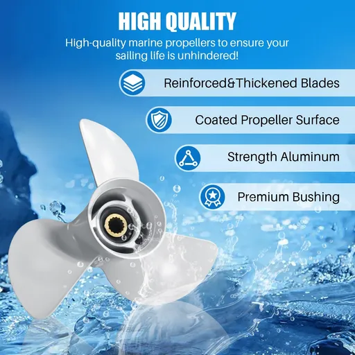 13 x 19 Aluminum Outboard Propeller Fit Yamaha Outboard Enigne 50-130HP 3 Blade Replace 6E5-45941-00-00