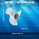 13 5/8 x 13 Aluminum Outboard Propeller Fit Yamaha 50-130hp 3 Blade Replace 6E5-45949-00-00