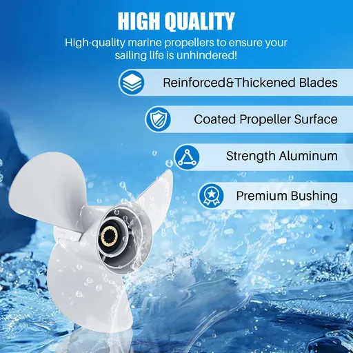 13 5/8 x 13 Aluminum Outboard Propeller Fit Yamaha 50-130hp 3 Blade Replace 6E5-45949-00-00