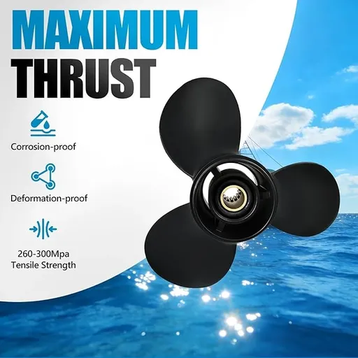 10 3/8 x 13 Aluminum Outboard Propeller Fit Mercury Engines 9.9-25HP 3 Blade Replace 48-19640A40