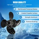10.6 x 12 Aluminum Outboard Propeller Fit Mercury Enigne 25-70HP 4 Blade Replace 48-8M8026625