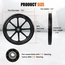 2pcs 20 inch Flat Free Tire And Wheel For Wheelbarrow Garden Wagon Lawn Cart