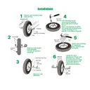 2pcs 11x4x5 Flat Free Tire And Wheel With 3.4"-5.98" Centered Hub 1/2" or 5/8" Bearing For Zero Turn Mowers