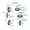 2pcs 15" 4.80x4.00x8 Flat Free Tire And Wheel With 3"-7.2" Centered Hub 3/4" Bearings For Wheelbarrow Hand Truck Wagon