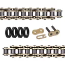 Gold 420 X Ring Chain 124 Links Heavy Duty Motorcycle Gold Chain With Connecting Master Link