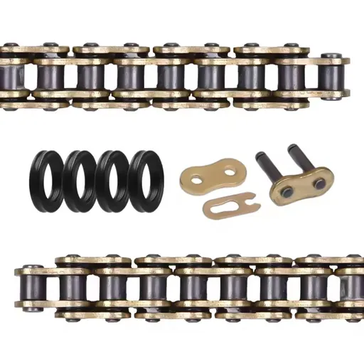 Gold 420 X Ring Chain 124 Links Heavy Duty Motorcycle Gold Chain With Connecting Master Link