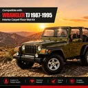 6 Piece Floor Mat Set For 1987-1995 Jeep Wrangler YJ Carpet Kit Gray
