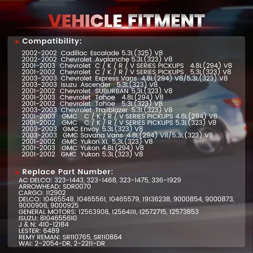 2001 2002 2003 GMC Yukon Starter 4.8L 5.3L 6489