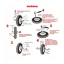 2pcs 13x4.00x6 Flat Free Tire And Wheel With 1.8"-4.8" Centered Hub 5/8" or 3/4" Bearings For Lawn Mower Garden Tractor