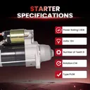 Starter For Kubota ZD25 ZD28 ZD323 ZD326 TG1860 18413 1G069-63011