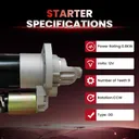 Starter For Onan Engine CCK CCKA CCKB NH NHA NHAV NHB NHBV NHC NHCV NHP NHPV
