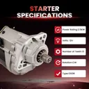 Starter For 1994-2002 Dodge Ram Pickup Truck Cummins Diesel 5.9L 17548