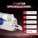 Starter For Dodge Dakota Pickup 3.9L 4.7L 5.9L Ram Pickup Vans 3.9L 5.2L 5.9L 1999-2003 Manual Trans 17785