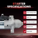 Starter For Acura TSX 2009 2010 2011 2012 2013 2014 2.4L 17954