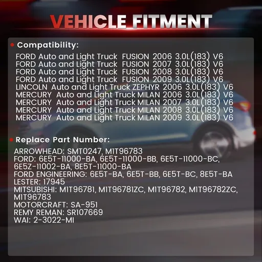 2006-2009 Ford Fusion Mercury Milan Starter 3.0L 17945