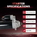 Starter For Volkswagen Beetle 1998-2007 Golf Jetta 1996-2006 1.9L Diesel Manual Trans 17755