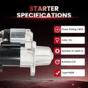 Starter For Buick Enclave Cadillac SRX 3.6L 2008 2009 2010 17997