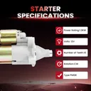 Starter For Jeep Wrangler Dodge Nitro 2007 2008 2009 2010 2011 3.8L 4.0L 6763