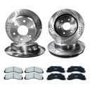 1999-2007 Chevy Silverado 1500 Front Rear Drilled And Slotted Brake Rotors Included Ceramic Pads 2WD 4WD
