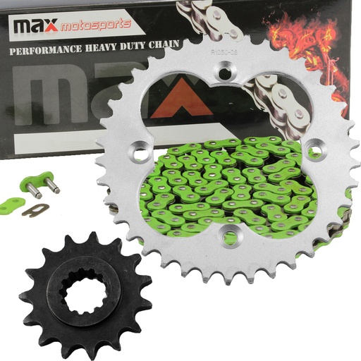 Green Drive Chain And Sprocket Set For 1999-2004 Honda TRX400 EX Sportrax 400