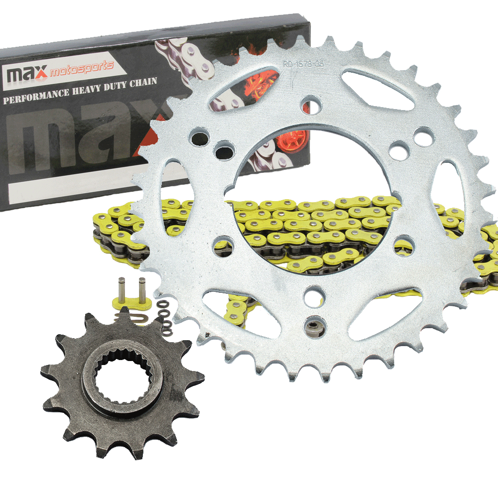 Yellow O Ring Chain And Sprockets Set For 1998-2009 Polaris Scrambler 500