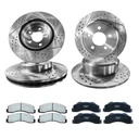 2008-2011 Chrysler Town And Country Dodge Grand Caravan Front Rear Drilled And Slotted Brake Rotors Included Ceramic Pads