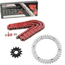 Red O Ring Chain And Sprocket Kit For 1989-2004 Yamaha Warrior 350 YFM350X