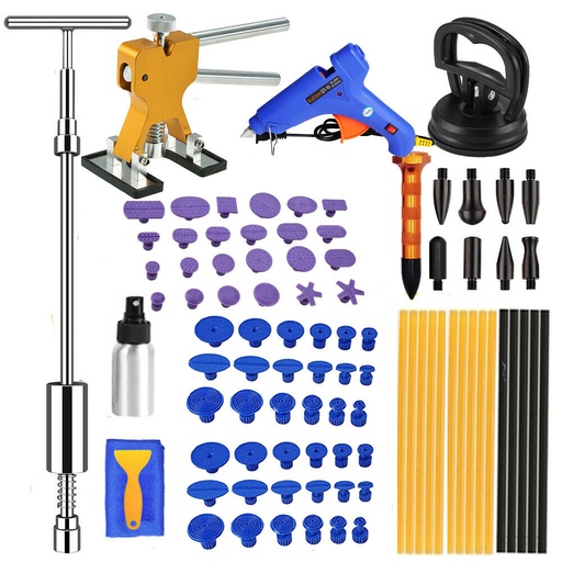 US Car Body Dent Puller Hammer Tool Paintless Hail Dent Removal Kit With 60 x Glue Pulling Tabs
