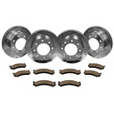 13.03 inch Front and 12.83 inch Rear Drilled Slotted Brake Rotors For Ford F250 F350 Super Duty 1999-2004 Included Ceramic Pads