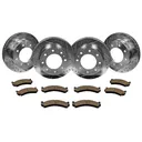 Drilled Slotted Brakes Rotors With Ceramic Brake Pads Replacement For 1999-2004 Ford F250 F350 Super Duty 13.03 inch Front and 12.83 inch Rear