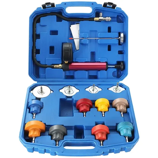 Coolant Pressure Tester Kit Radiator Head Gasket Leak Detector 14pcs
