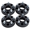 5x127 Wheel Spacers 5x5 Hubcentric 1.5 inch 71.5mm Hub Bore 1/2"x20 Studs For Jeep Commander Wrangler Grand Cherokee Black 4pcs