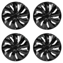 15 inch Black Wheel Covers Full Rim Snap On Hub Caps For R15 Tire & Steel Wheels Set of 4 TT Style