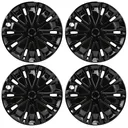 15 inch Black Wheel Covers Full Rim Snap On Hub Caps For R15 Tire & Steel Wheels Set of 4 BK Style