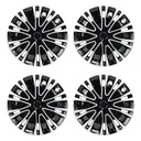15 inch Wheel Covers Full Rim Snap On Hub Caps For R15 Tire & Steel Wheels Set of 4 Black And Silver BK Style
