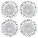 15 inch Wheel Covers Full Rim Snap On Hub Caps For R15 Tire & Steel Wheels Set of 4 Silver BK Style